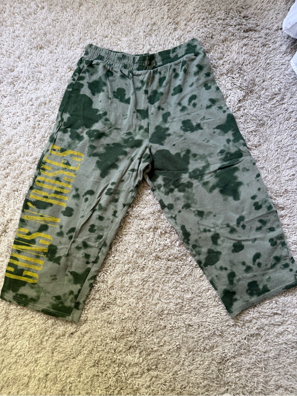 Guns N Roses Tie-Dye Lounge Pants with Yellow Side Print